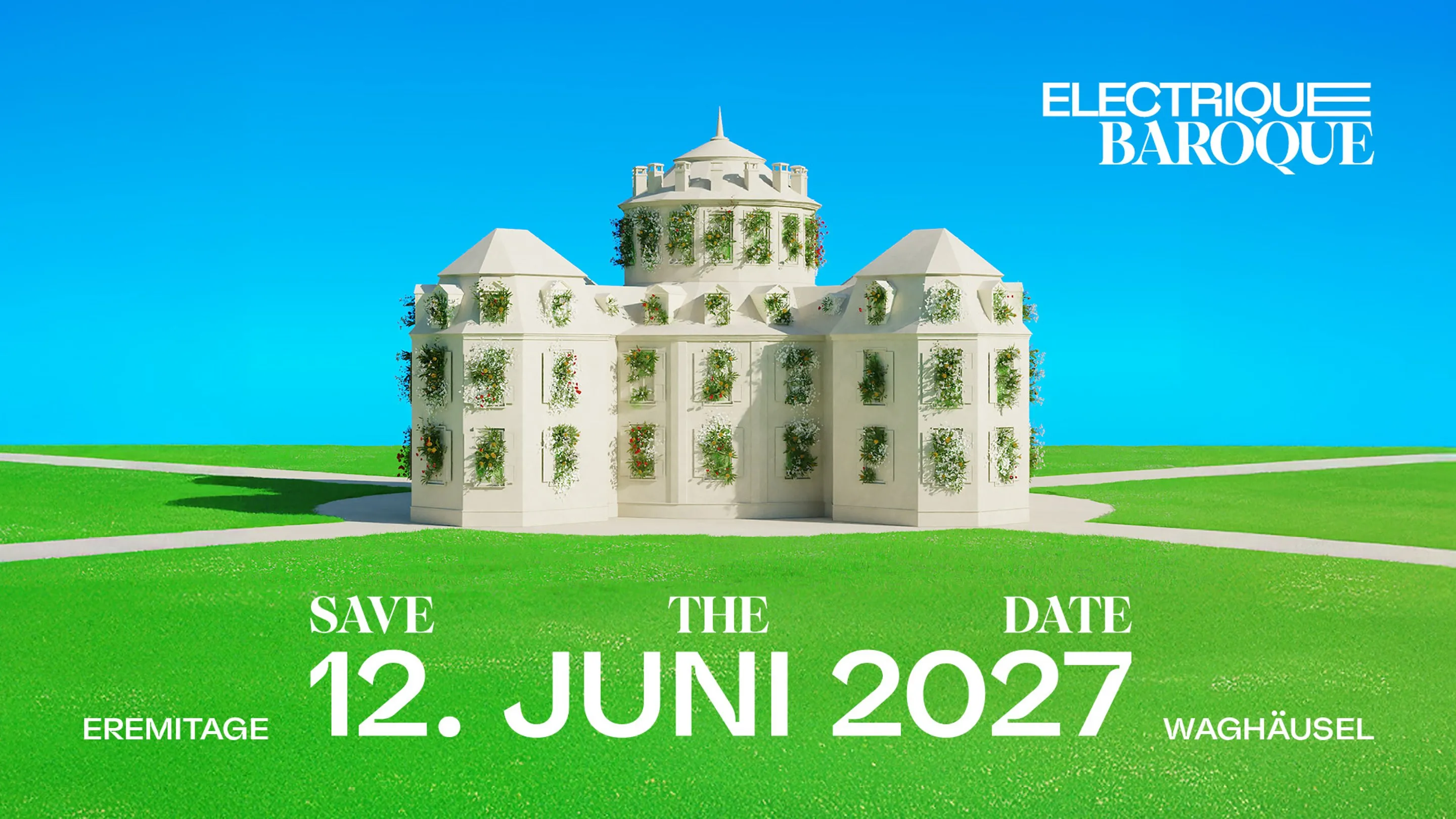 Save the Date Electrique Baroque, 12. Juni 2027, Eremitage Waghäusel